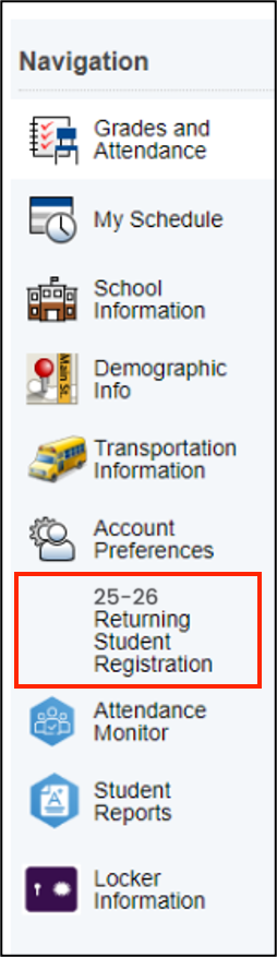 2025-26 Returning Student Registration